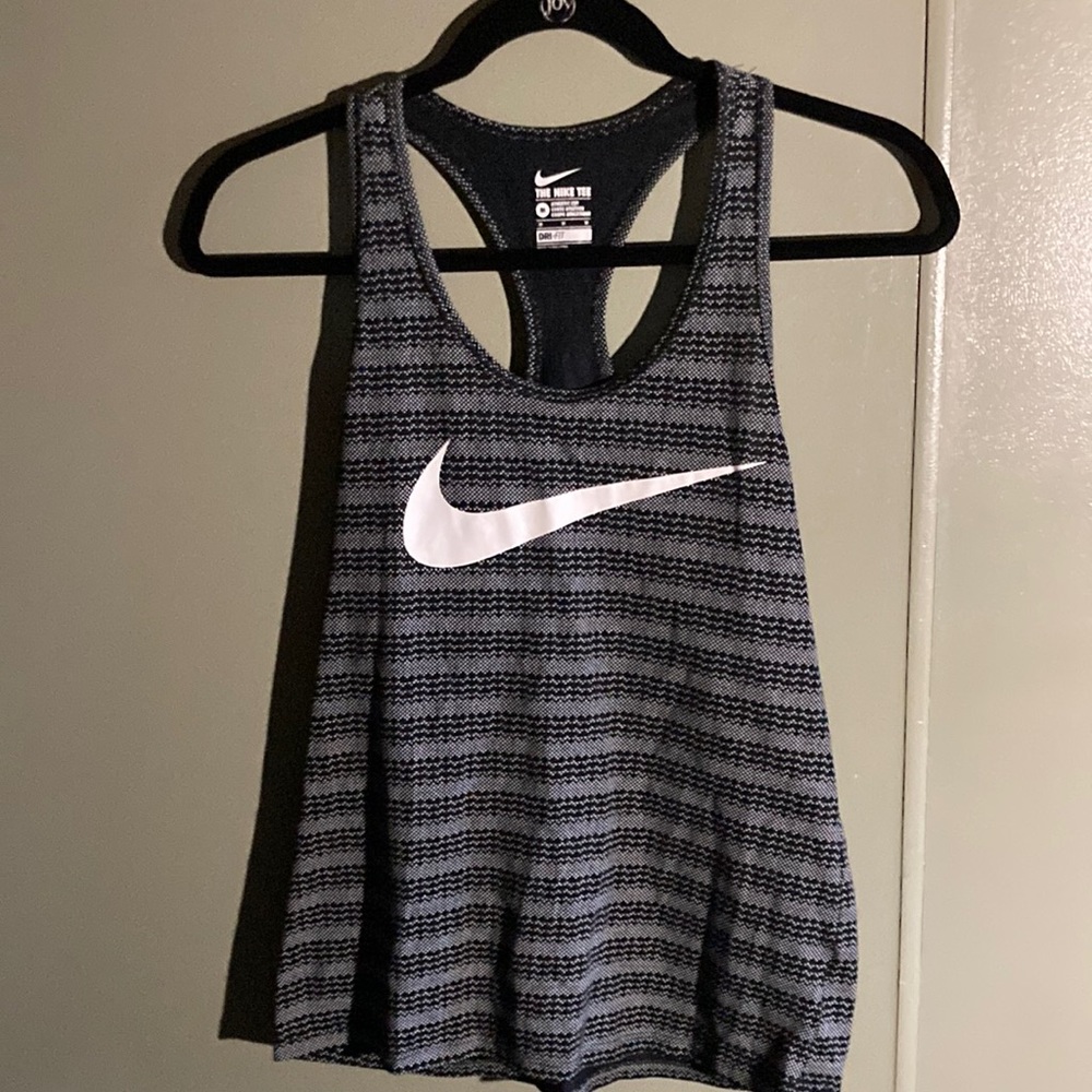 The Nike Tee Athletic Cut razor back tank.Black and white. Size medium